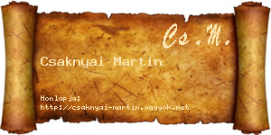 Csaknyai Martin névjegykártya
