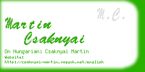 martin csaknyai business card
